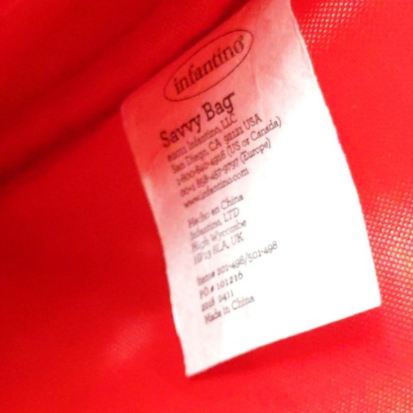 Infantino Savvy Bag Diaper Bag with Changing Pad Red Cream Printed - Picture 4 of 14